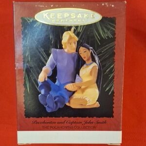 Hallmark Keepsake Pocahontas and Captain John Smith Ornament - Red, Blue, Yellow